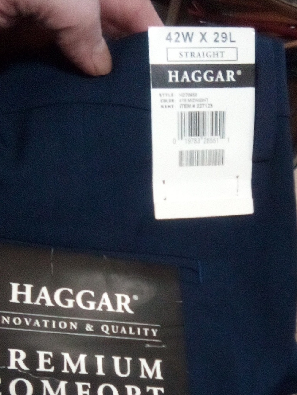 Haggar premium Comfort  flex wasteband 42wx 29L straight color 429 midnight